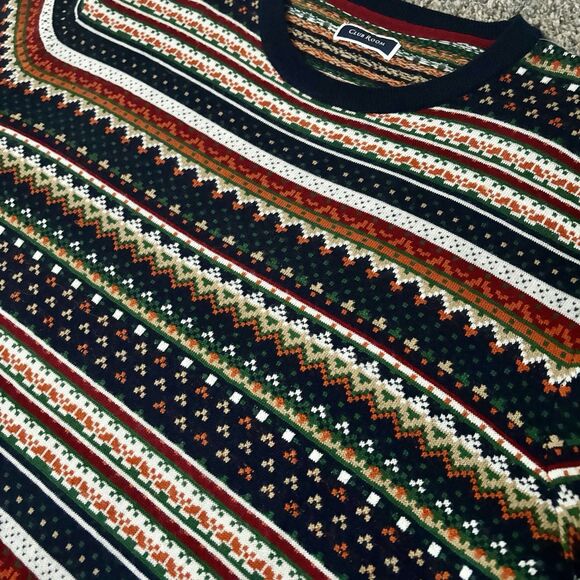 Club Room Women's Multicolor Fair Isle Merino Wool Christmas Holiday Sweater L - Picture 3 of 7